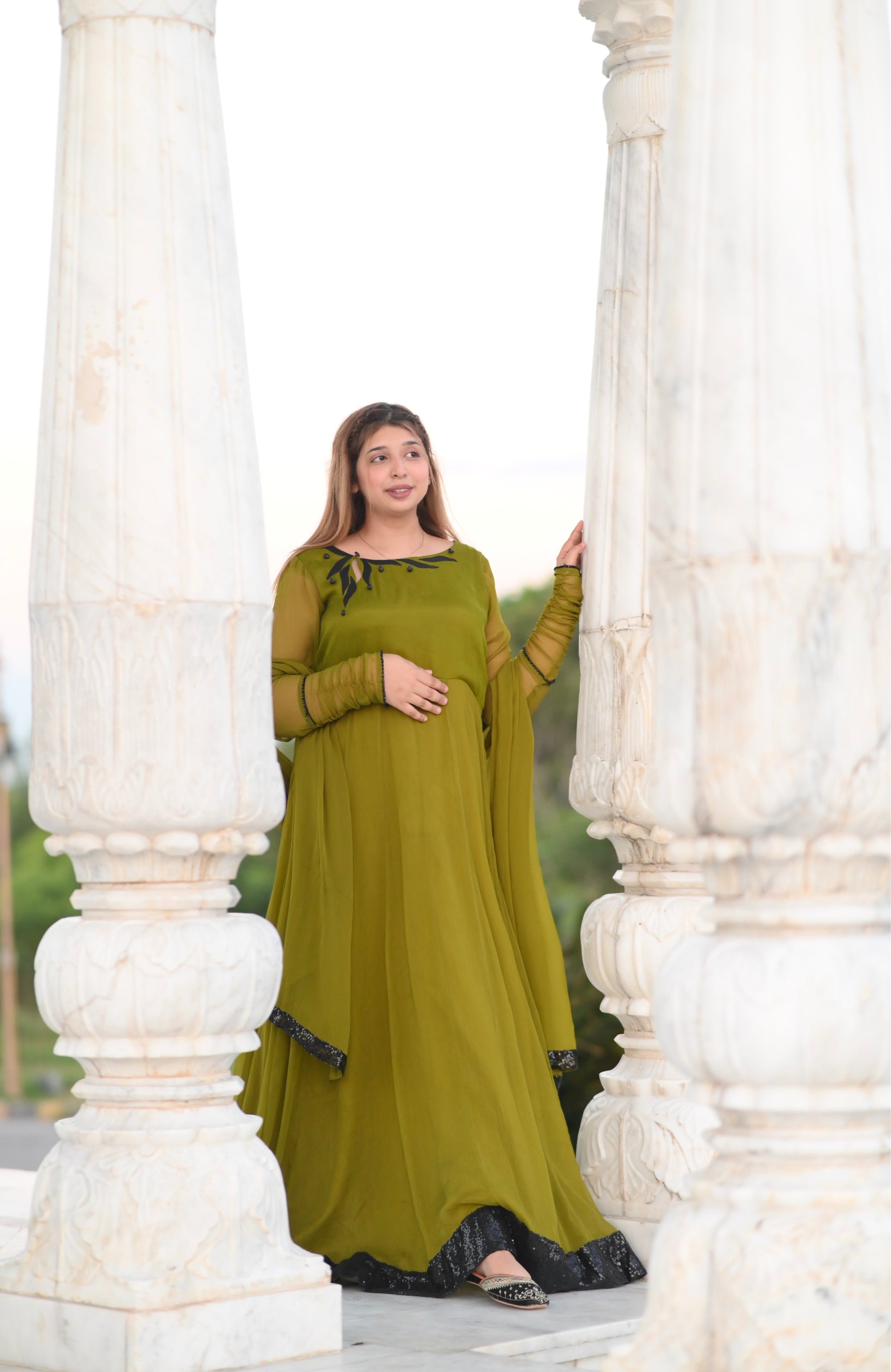 Saraab, Stiched 2-piece (Frock and Dupatta)