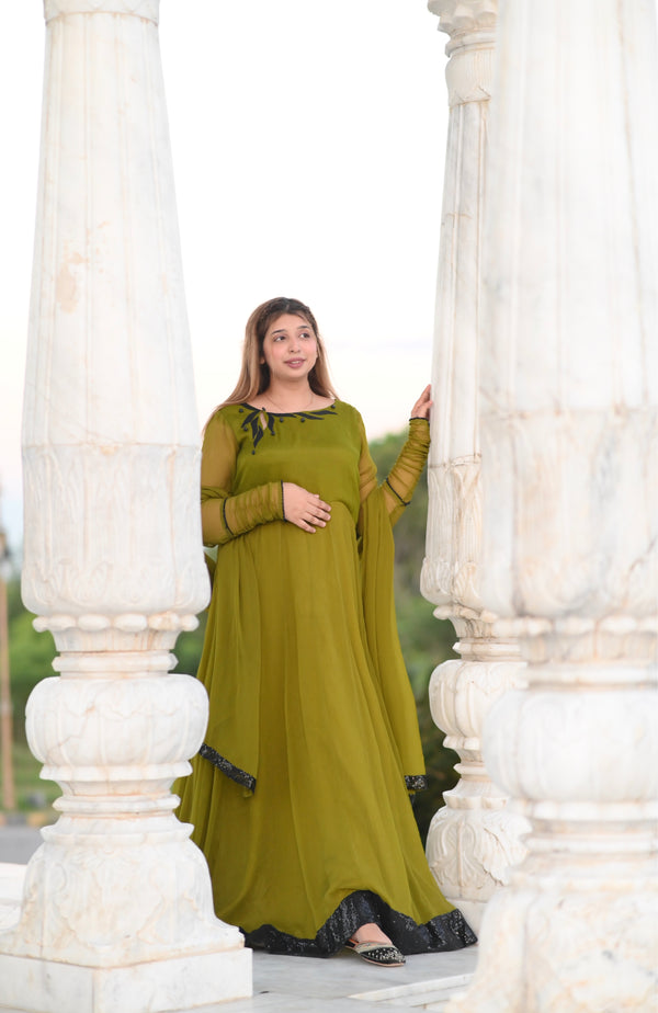 Saraab, Stiched 2-piece (Frock and Dupatta)